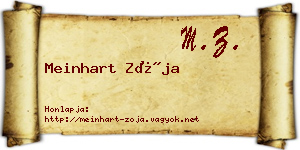Meinhart Zója névjegykártya